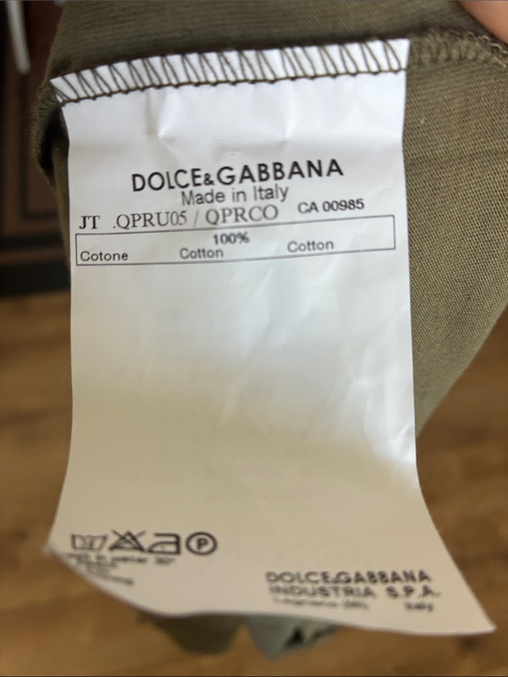 Dolce & Gabbana Olive Green Long-Sleeve Crew Neck Shirt - Picture 7 of 7